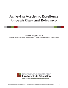 Achieving Academic Excellence through Rigor and Relevance