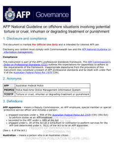 AFP National Guideline on offshore situations involving potential