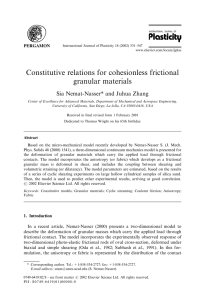 Constitutive relations for cohesionless frictional granular materials