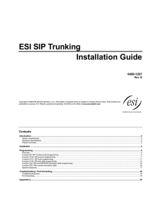 ESI SIP Trunking Installation Guide