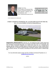 Press Release - O`Brien Commercial Properties