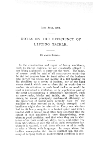 NOTES ON THE EFFICIENCY OF LIFTING TACKLE.