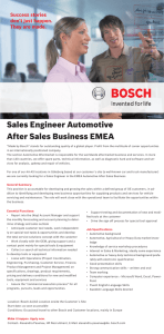 Sales Engineer Automotive After Sales Business EMEA