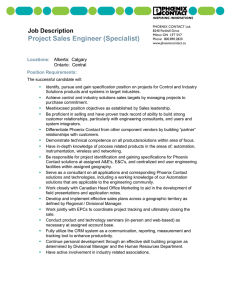 Project Sales Engineer (Specialist)