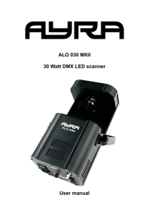 ALO 030 MKII 30 Watt DMX LED scanner User manual - Bax-shop