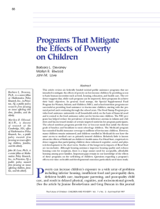 Programs That Mitigate the Effects of Poverty on Children