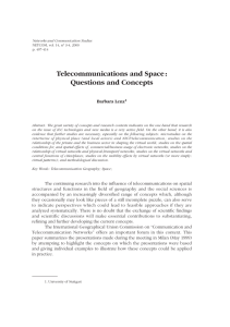 Telecommunications and Space : Questions and Concepts
