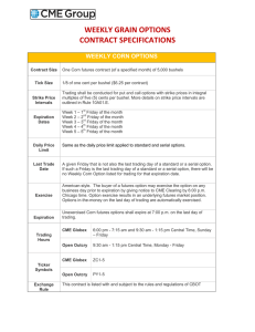 Weekly Grain Options Contract Specifications