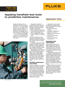 Applying handheld test tools to predictive maintenance