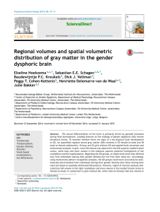 Regional volumes and spatial volumetric distribution of gray