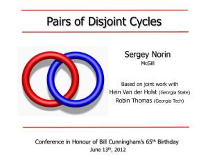 Pairs of Disjoint Cycles