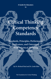 Critical Thinking Competency Standards