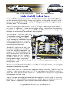 Intake Manifold Design