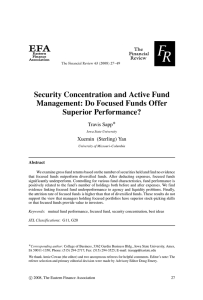Security Concentration and Active Fund Management: Do