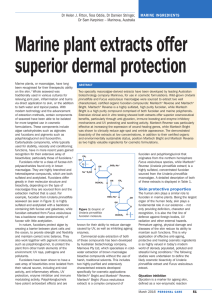 Marine plant extracts offer superior dermal protection