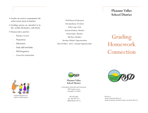 Grading-Homework Connection - Pleasant Valley School District