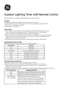 Outdoor Lighting Timer with Remote Control