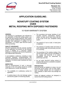 application guideline: novatuff coating system over