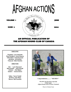 an official publication of the afghan hound club of canada