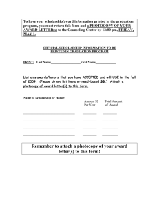 Remember to attach a photocopy of your award letter(s) to this form!