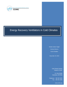 Energy Recovery Ventilators in Cold Climates