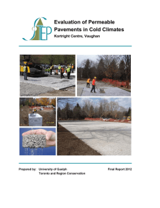 Evaluation of Permeable Pavements in Cold Climates