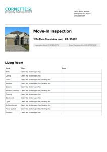 Move-In Inspection - Cornette Property Management