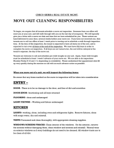 MOVE OUT CLEANING responsibilities