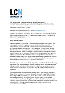 PhD studentship in “Diamond sensors for extreme environments” An