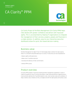 CA Clarity™ PPM - CA Technologies