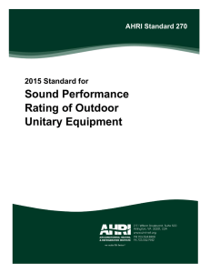 Sound Performance Rating of Outdoor Unitary Equipment