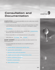 Consultation and Documentation