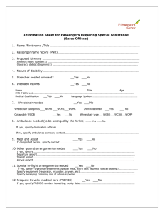 Forms for Passengers Requiring Special