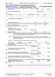 Special Assistance Form