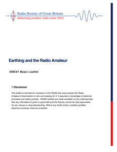 EMC07 v3 Earthing and the Radio Amateur Basic