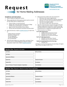 Request for Home Mailing Addresses