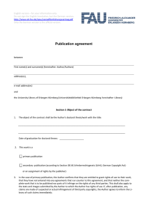 Publication agreement (English version – for your information only)