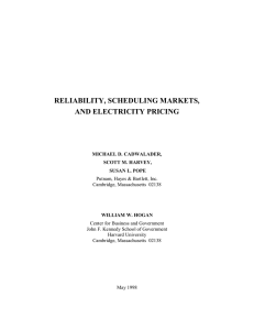 Reliability, Scheduling Markets, and Electricity Pricing