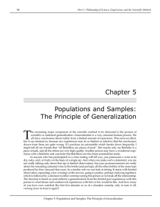 Chapter 5 Populations and Samples: The Principle of Generalization