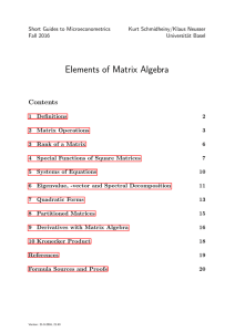 Elements of Matrix Algebra