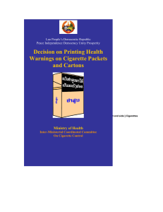 Decision on Printing Health Warnings on Cigarette Packets and