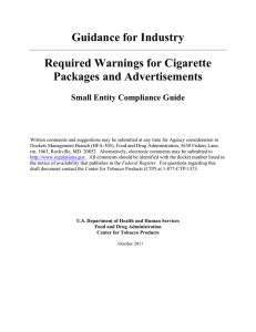 PART 1141--CIGARETTE PACKAGE AND ADVERTISING WARNINGS