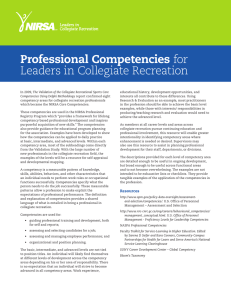 Professional Competencies for Leaders in Collegiate