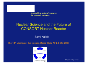 Nuclear Science and the Future of CONSORT Nuclear Reactor
