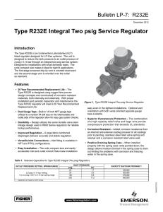 Type R232E Integral Two psig service Regulator