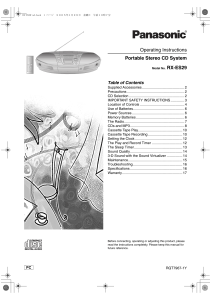Operating Instructions Portable Stereo CD System