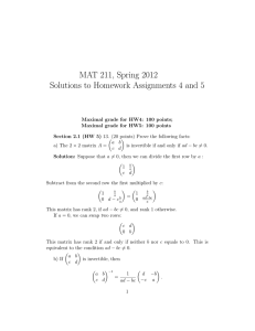 MAT 211, Spring 2012 Solutions to Homework Assignments 4 and 5