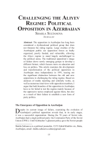 challenging the aliyev regime: political opposition in azerbaijan