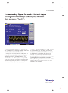 Understanding Signal Generation Methodologies