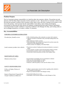 Lot Associate Job Description